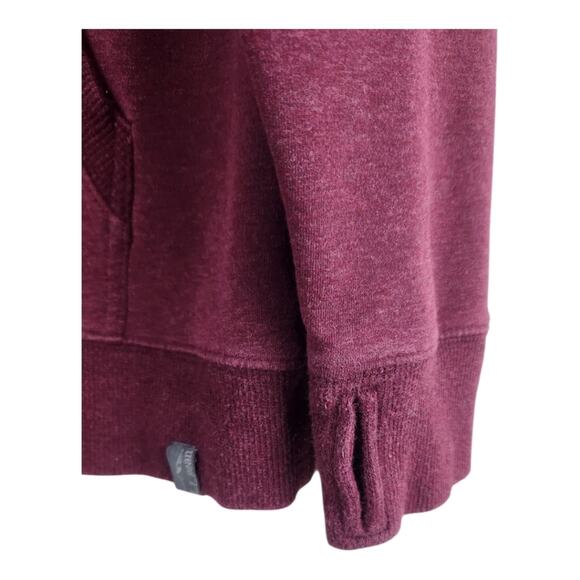 L.L.Bean Cozy Camp Hoodie Sweatshirt Small Burgundy Mountain Scene - Picture 3 of 7